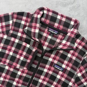 Vintage Patagonia Fleece Jacket‎ Plaid Full Zip Mock Neck Women's Medium